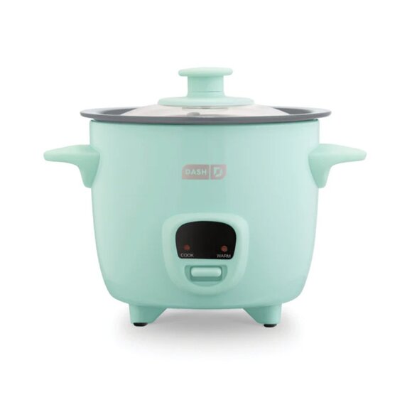 NEW Turquoise Mini Rice Cooker Steamer Removable Nonstick Pot Keep Warm Function - Picture 2 of 6